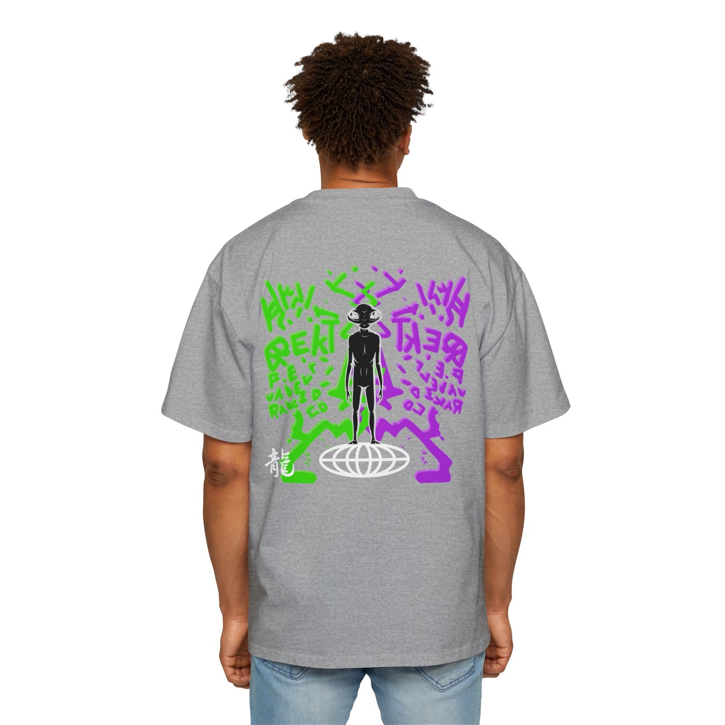 Oversized Tee — "THD "Neon Alien Graffiti Backprint