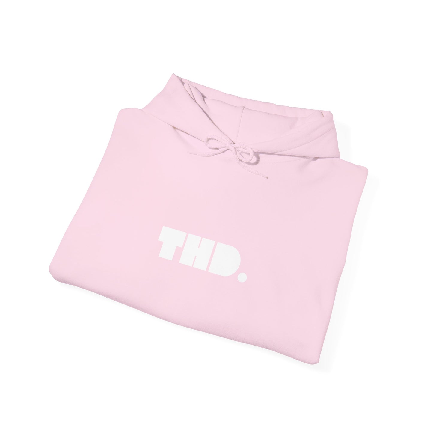 "THD." Graphic Hoodie — Streetwear Black Pullover with Bold Back Illustration