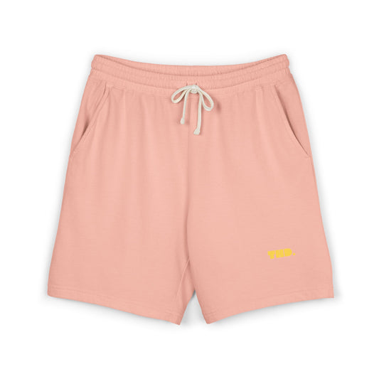 Lightweight Garment-Dyed Fleece Sweat Shorts — "THD." Minimalist Casual Lounge Shorts