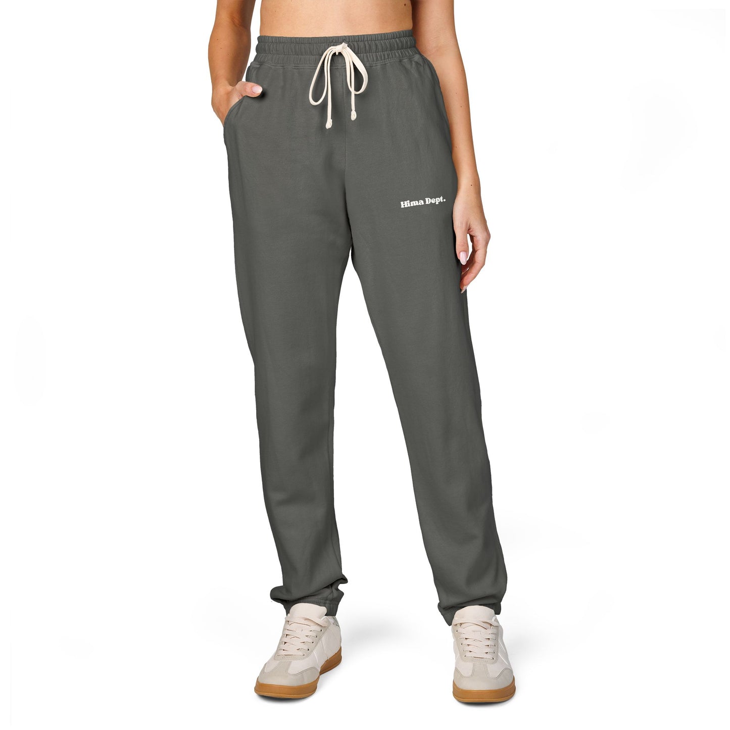 Embroidered "Hima Dept." Minimalist Fleece Sweatpants