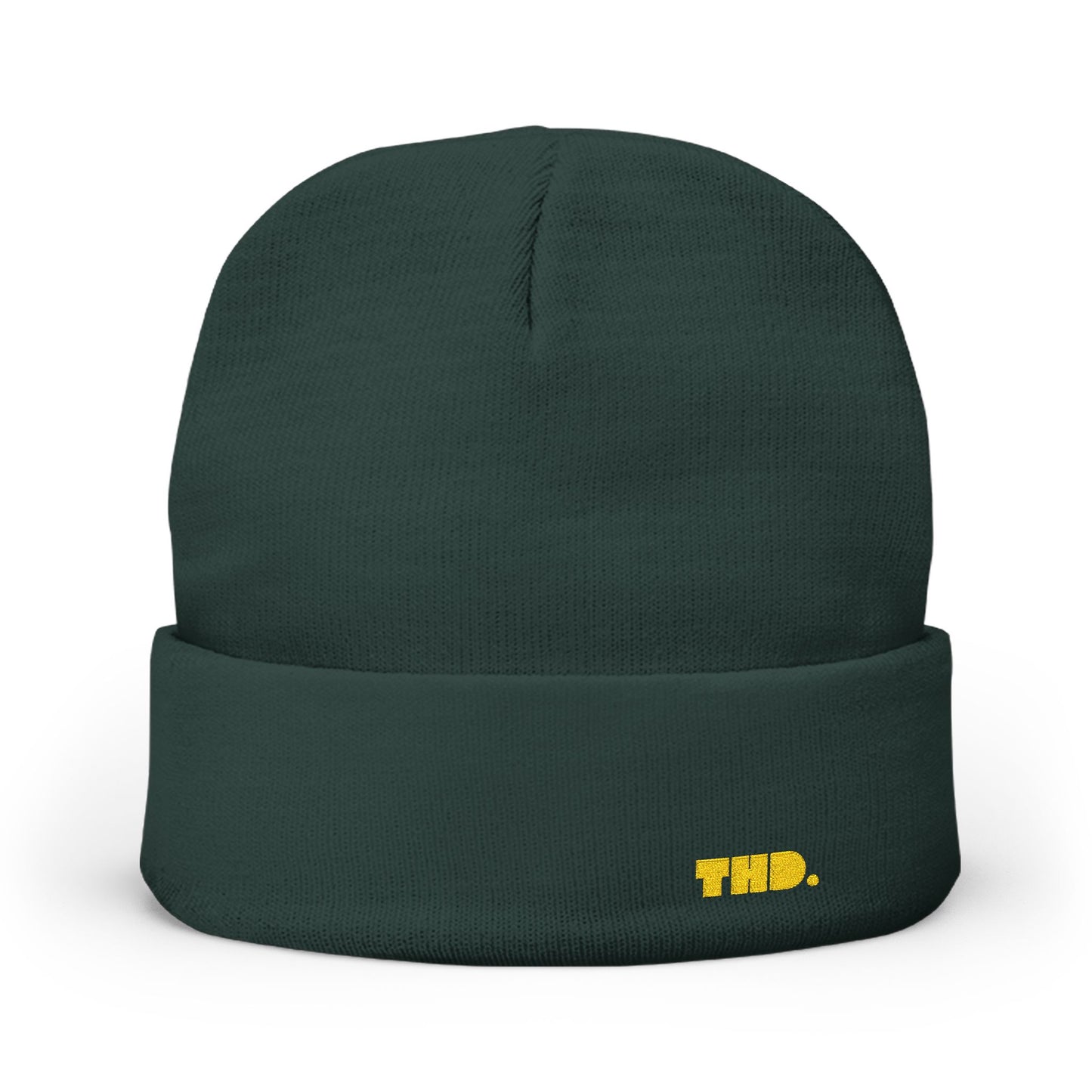 Embroidered Knit Beanie - Minimal 'THD.' Winter Hat