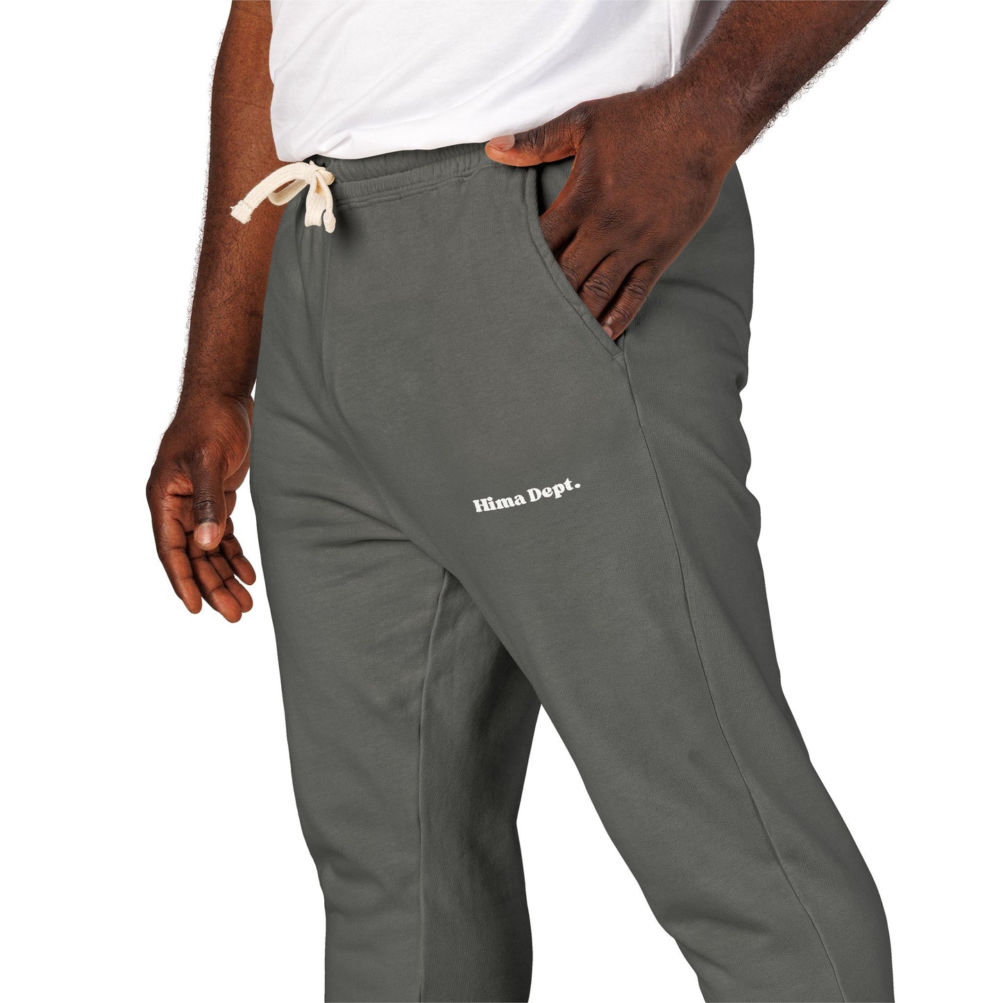 Embroidered "Hima Dept." Minimalist Fleece Sweatpants