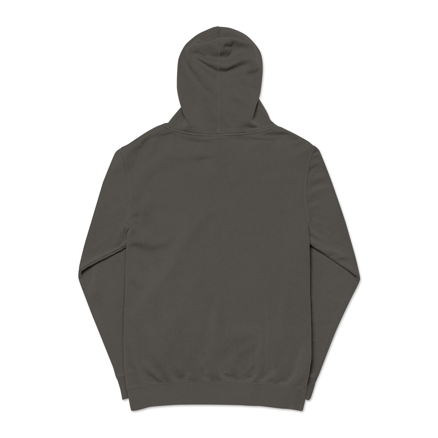 Olive Green Pigment-Dyed Hoodie with Small White 'THD.'