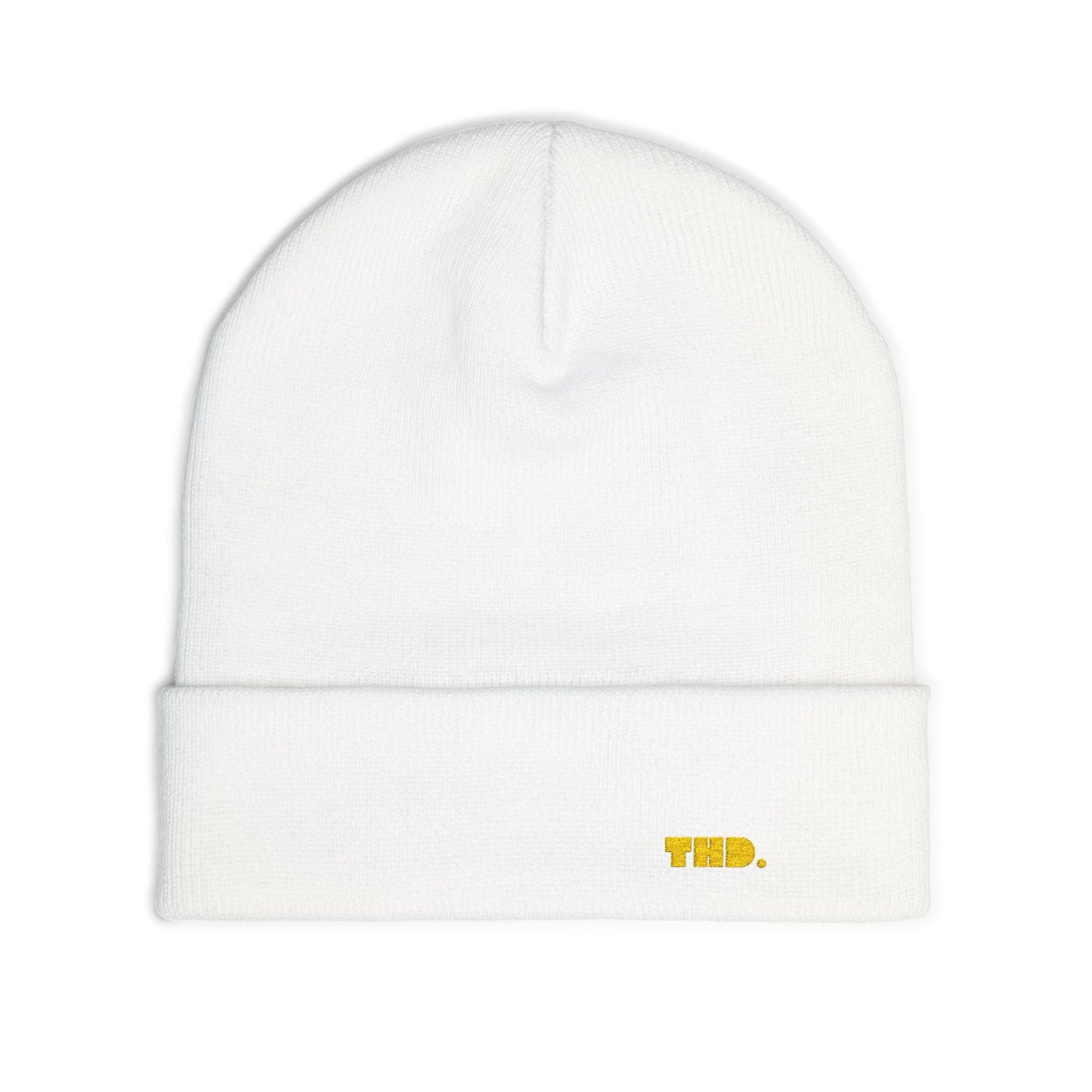 Embroidered Knit Beanie - Minimal 'THD.' Winter Hat