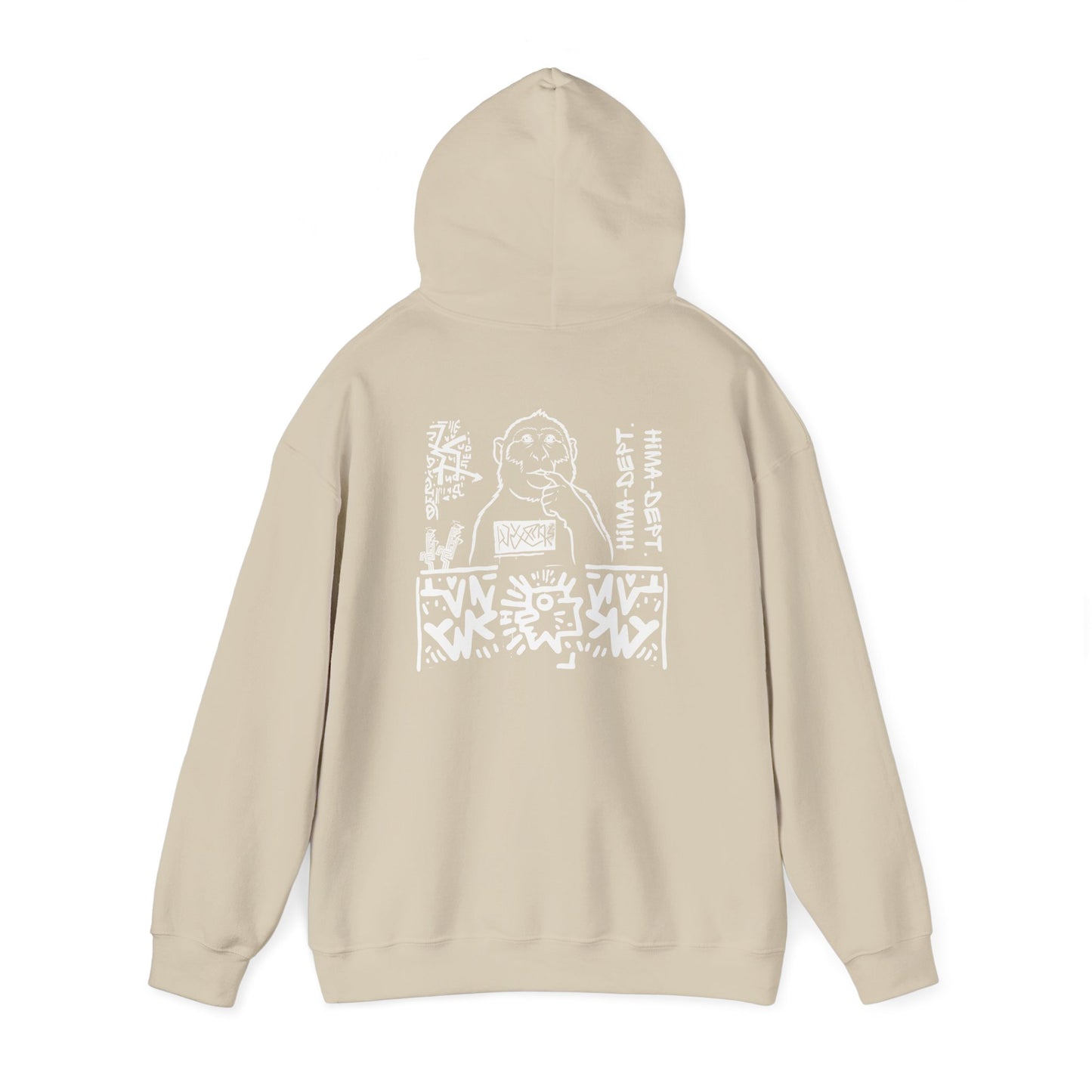 "THD." Graphic Hoodie — Streetwear Black Pullover with Bold Back Illustration