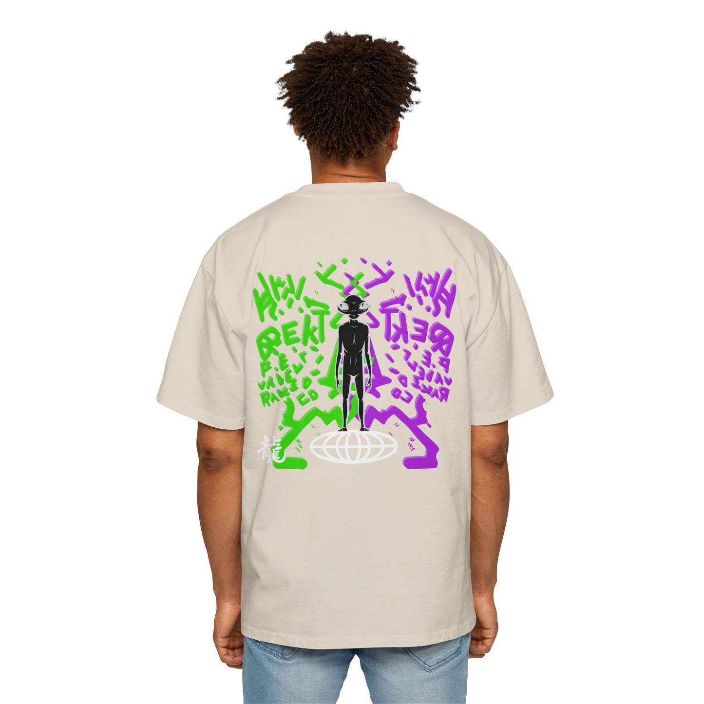 Oversized Tee — "THD "Neon Alien Graffiti Backprint