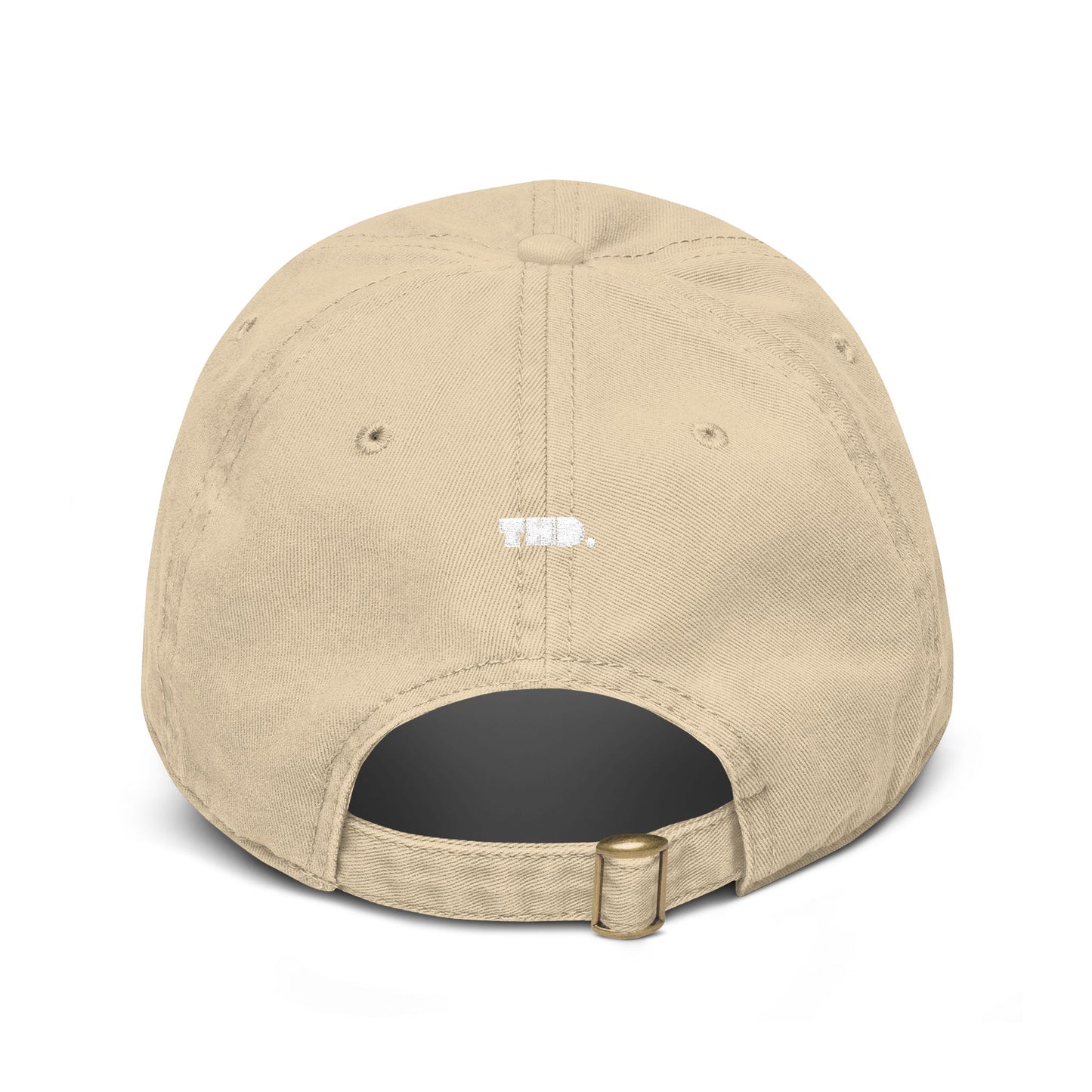 Washed Khaki Baseball Cap with 'Hima Dept.' White Embroidery