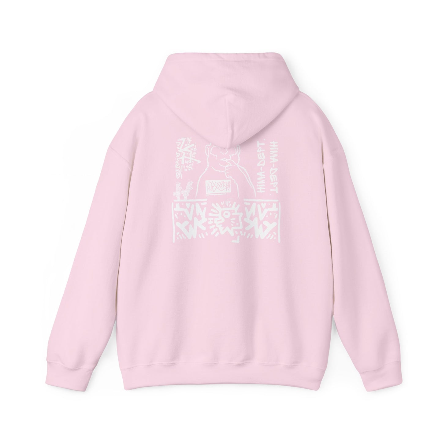 "THD." Graphic Hoodie — Streetwear Black Pullover with Bold Back Illustration