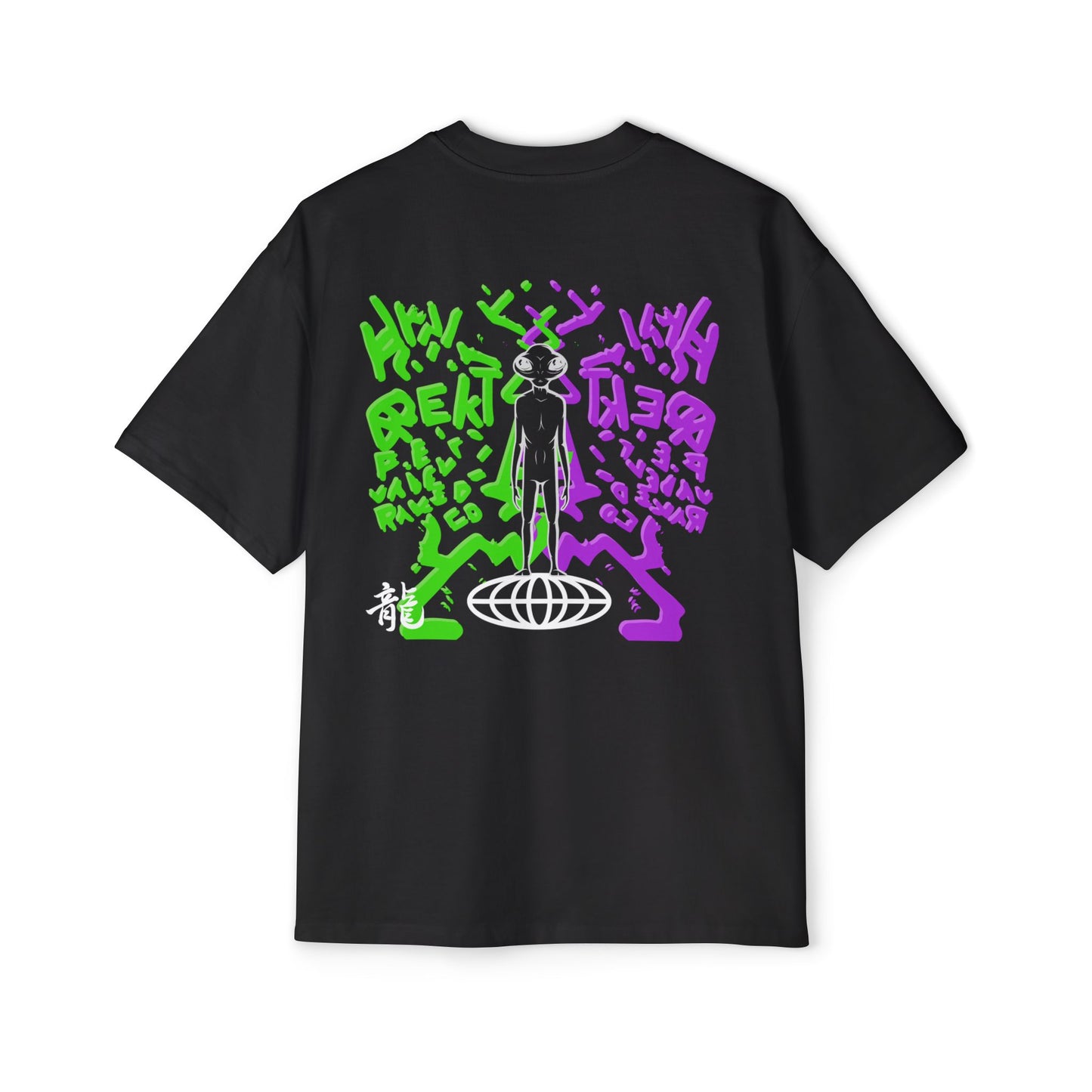 Oversized Tee — "THD "Neon Alien Graffiti Backprint