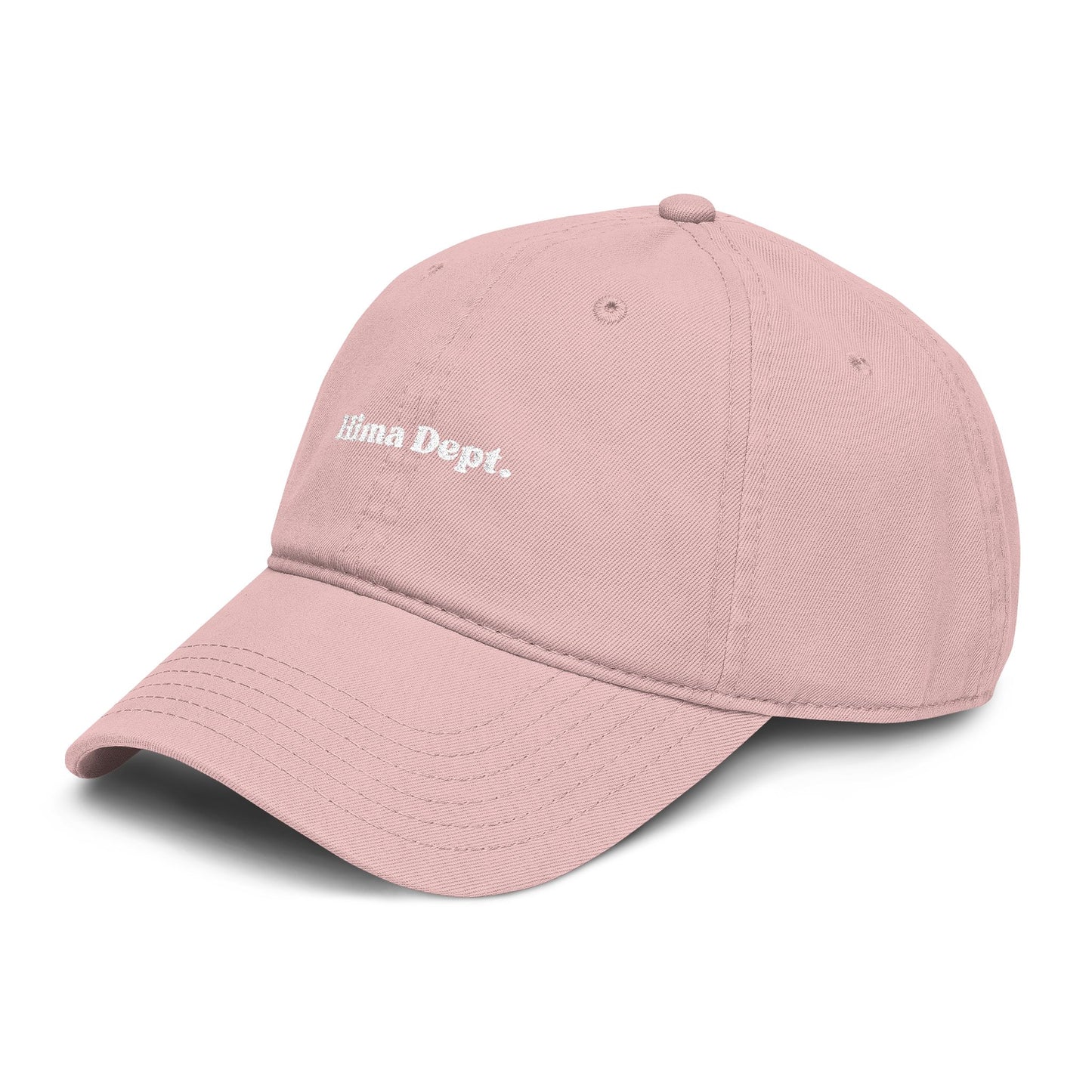 Washed Khaki Baseball Cap with 'Hima Dept.' White Embroidery