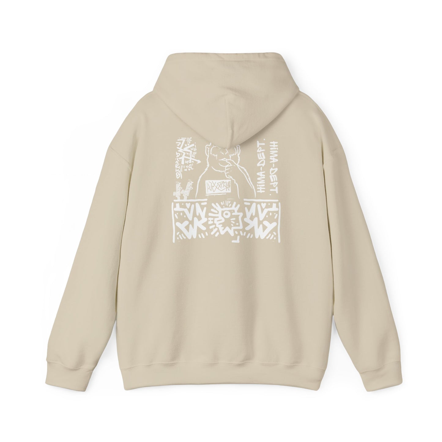 "THD." Graphic Hoodie — Streetwear Black Pullover with Bold Back Illustration