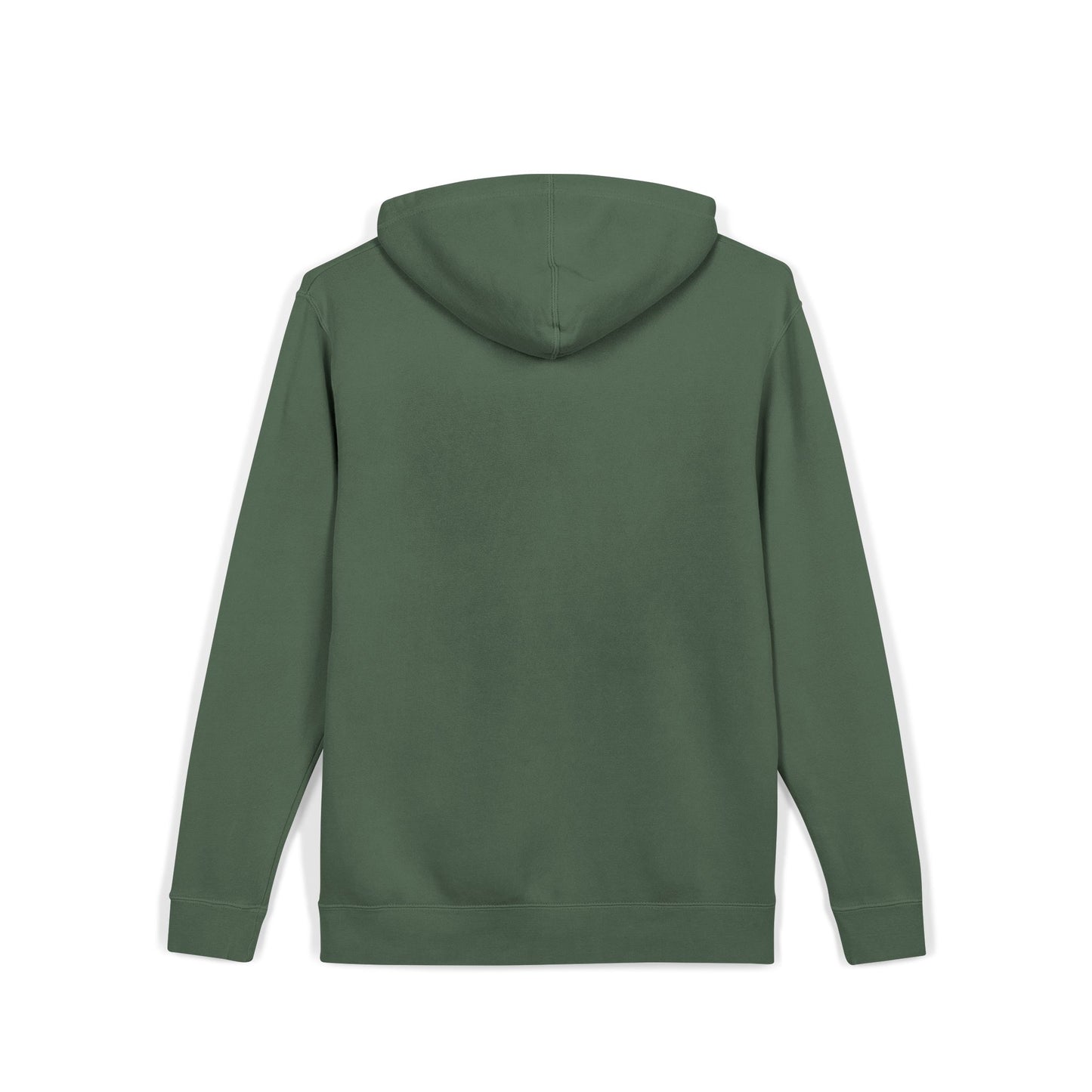 Olive Green Pigment-Dyed Hoodie with Small White 'THD.'