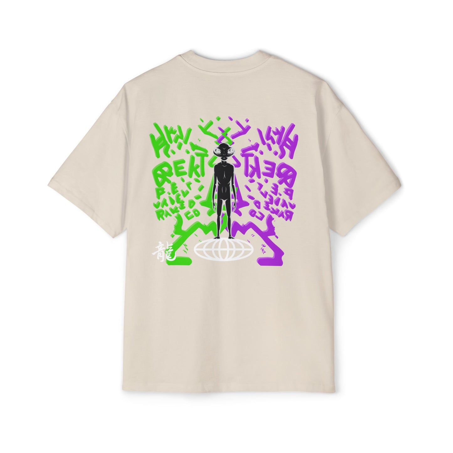 Oversized Tee — "THD "Neon Alien Graffiti Backprint