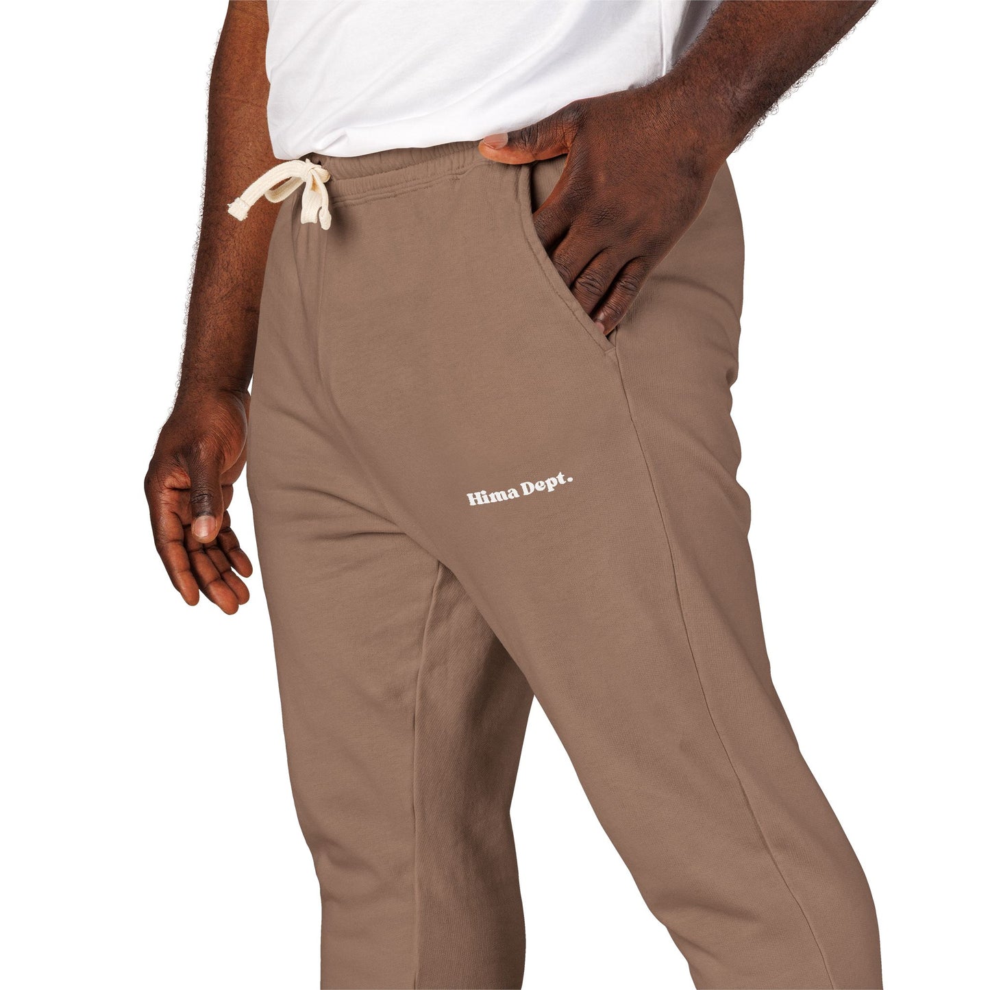 Embroidered "Hima Dept." Minimalist Fleece Sweatpants
