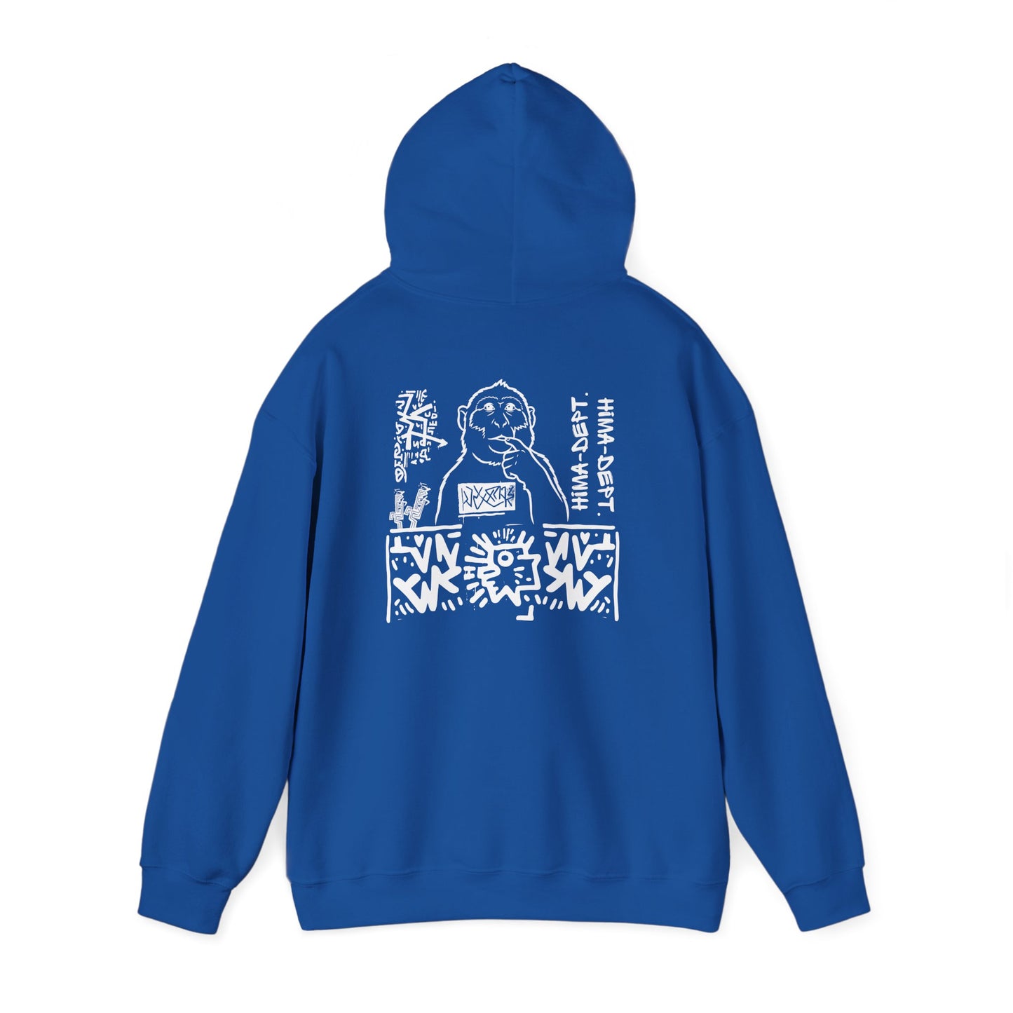 "THD." Graphic Hoodie — Streetwear Black Pullover with Bold Back Illustration