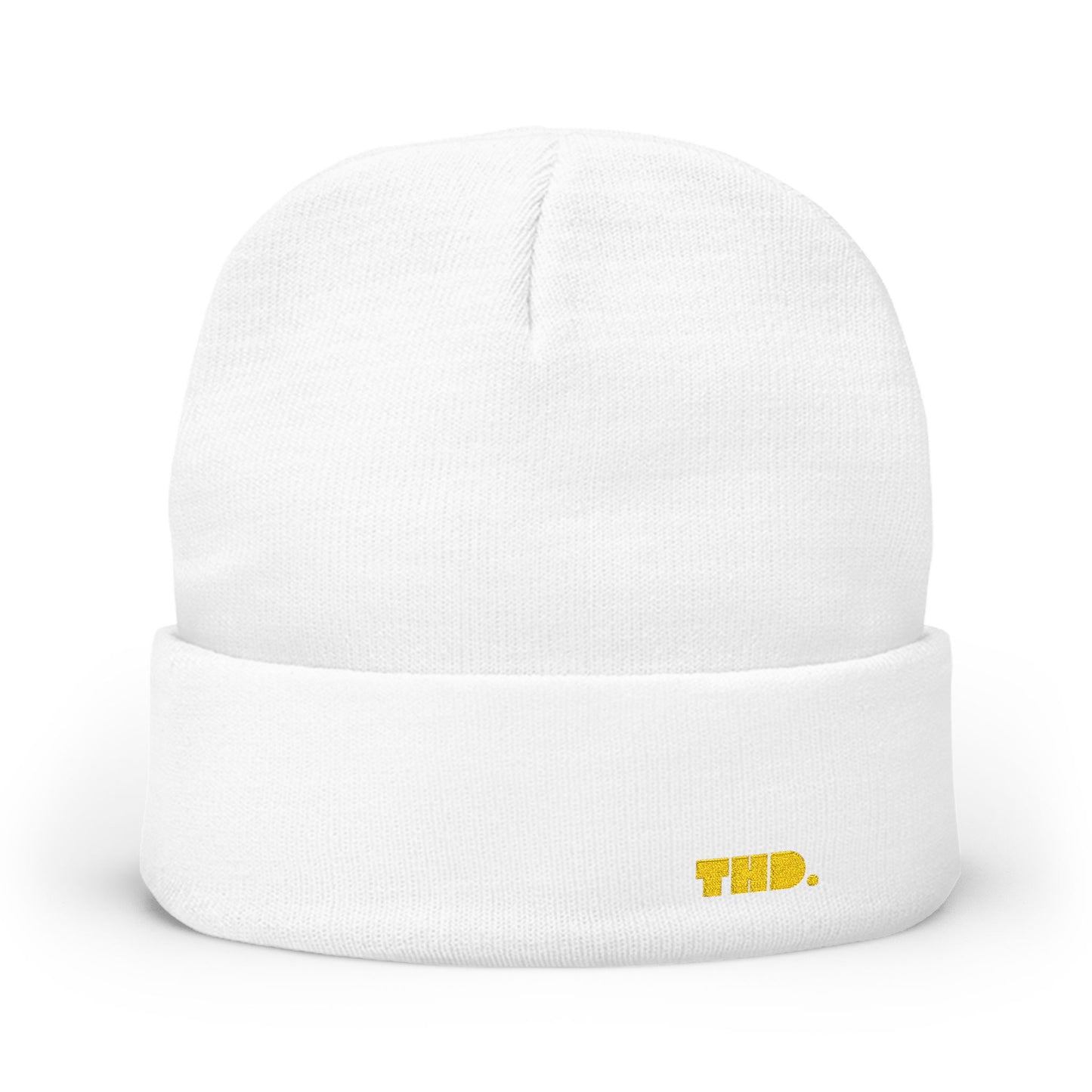 Embroidered Knit Beanie - Minimal 'THD.' Winter Hat
