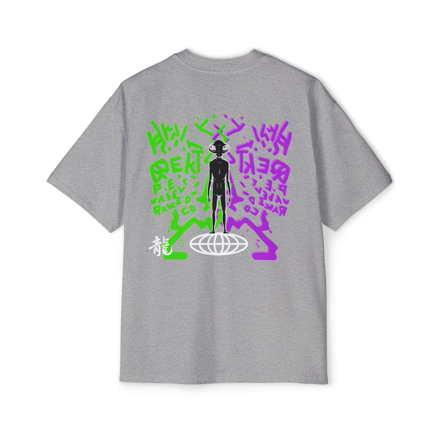 Oversized Tee — "THD "Neon Alien Graffiti Backprint