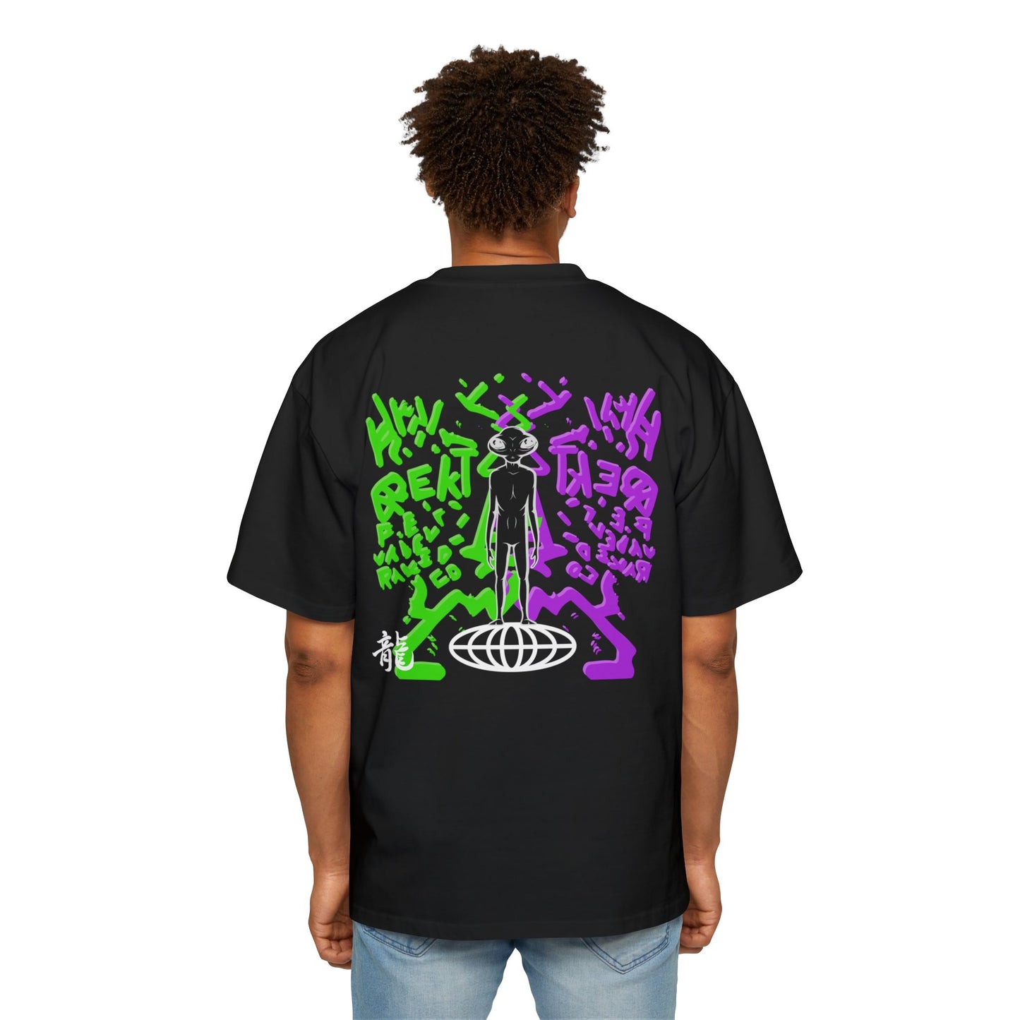 Oversized Tee — "THD "Neon Alien Graffiti Backprint