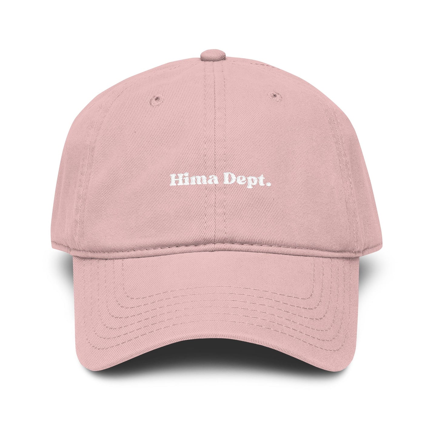 Washed Khaki Baseball Cap with 'Hima Dept.' White Embroidery