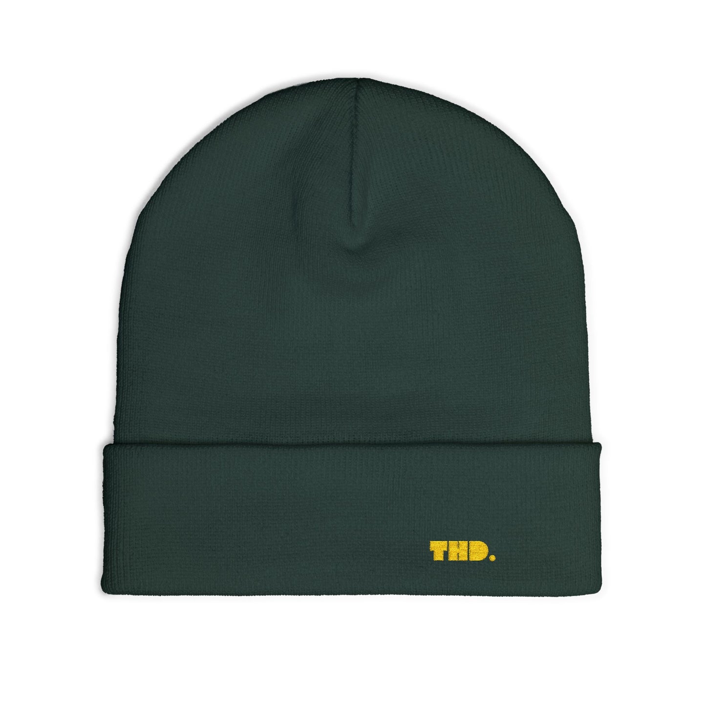 Embroidered Knit Beanie - Minimal 'THD.' Winter Hat